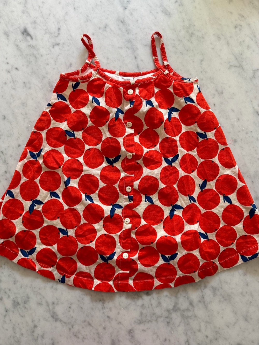 NWOT Hanna Andersson Orange Print Cotton Dress 3T